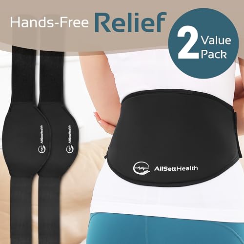 2 Pack Back Pain Relief Wrap – Reusable Hot & Cold Gel Ice Pack Belt