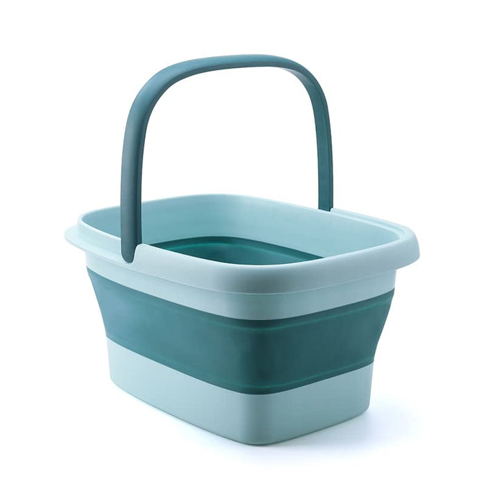 Collapsible Foot Bath with Massage Rollers – Foldable Foot Soak Tub (Blue)