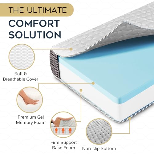 Tri-Fold Full Memory Foam Mattress – Foldable Guest Bed with Washable Cover