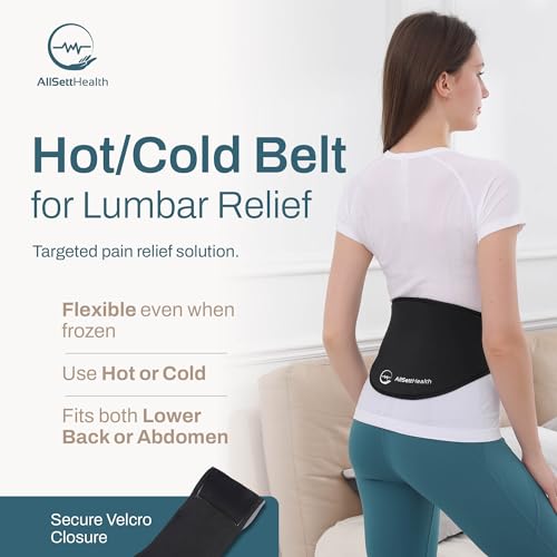 2 Pack Back Pain Relief Wrap – Reusable Hot & Cold Gel Ice Pack Belt