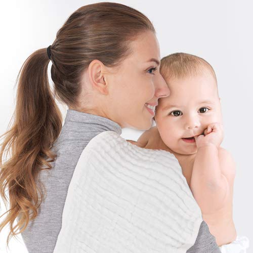 8 Pack Muslin Burp Cloths 20” x 10” – 100% Cotton, 6-Layer Extra Absorbent