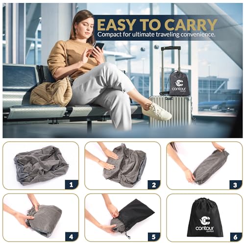 Travel Foot Rest Pillow – 2 Pack Inflatable Airplane Seat Extenders (Grey)