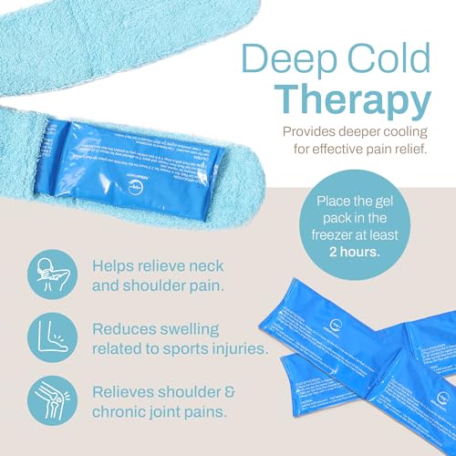 Cooling Towel with Gel Ice Pack Inserts – Reusable Cold Therapy Wrap for Neck & Body
