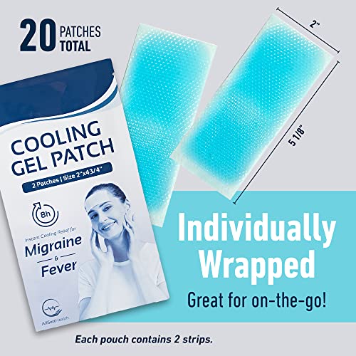20 Pack Cooling Patches for Fever & Headache Relief – Soft Gel Migraine Cooling Sheets