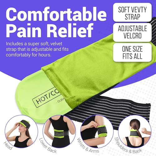 Reusable Hot & Cold Gel Ice Pack Wrap – 4 Pack Adjustable Therapy for Knees, Back & Shoulders