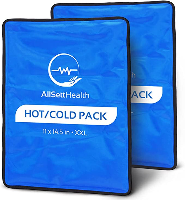 2 Pack XXL Reusable Hot & Cold Gel Ice Packs for Injuries – 11 x 14.5 in