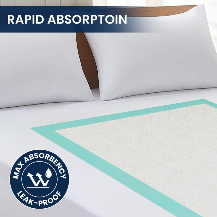 50 Pack Disposable Incontinence Bed Pads – 3XL 36” x 36” Super Absorbent Waterproof Underpads