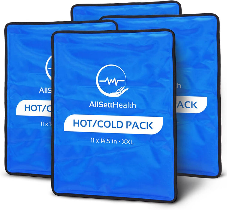 4 Pack XXL Reusable Hot & Cold Gel Ice Packs – 11 x 14.5 in
