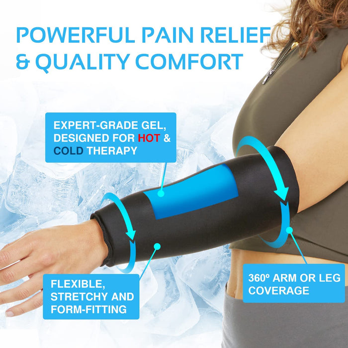 Elbow Ice Pack Wrap – Hot & Cold Compression Sleeve for Elbow, Knee & Joint Pain Relief