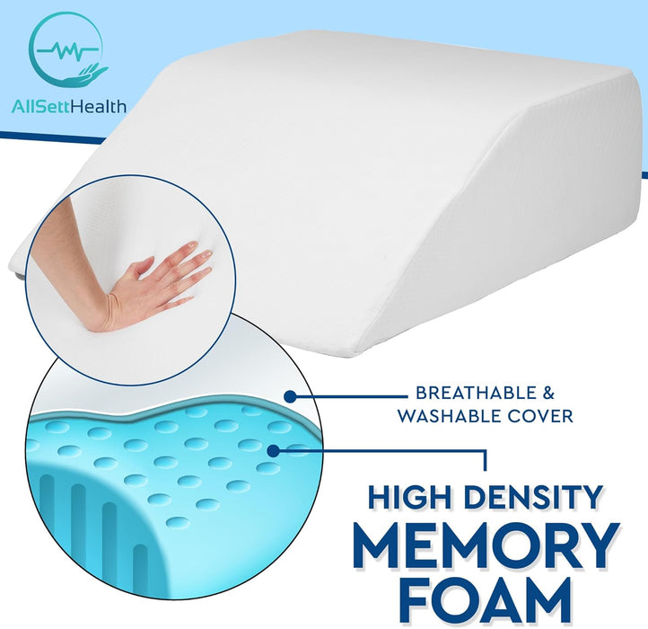 Leg Elevation Pillow – Memory Foam Wedge for Circulation & Pain Relief (White)
