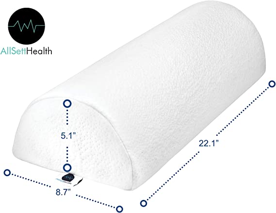 2 Pack Half Moon Bolster Pillow – Memory Foam Leg & Back Support