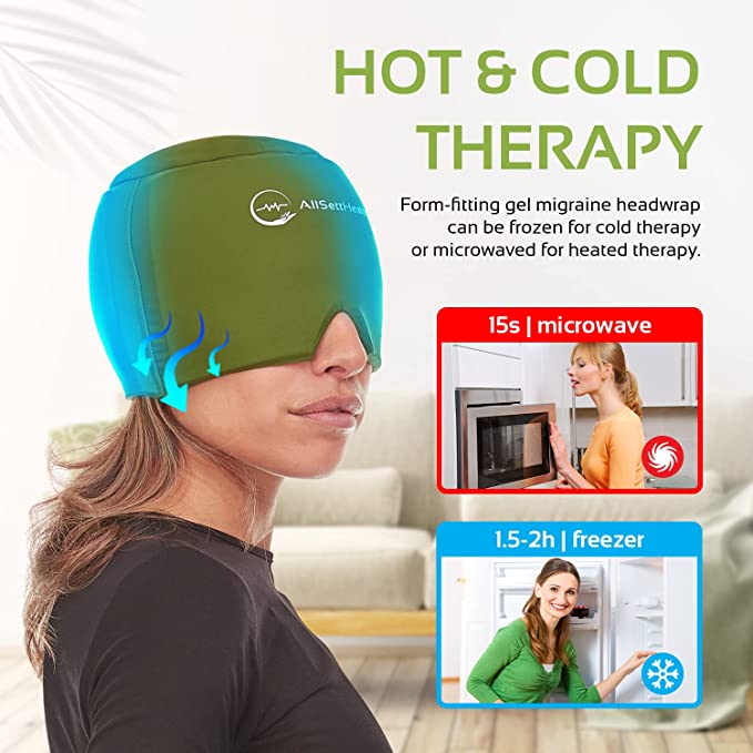 Migraine Relief Ice Cap – Hot & Cold Head Wrap