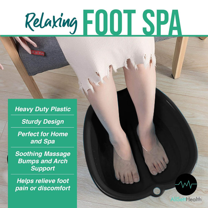 Foot Soaking Bath Basin – Extra Large Pedicure & Massage Tub (Black)