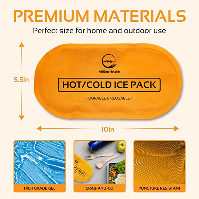 Reusable Hot & Cold Gel Ice Packs – 4 Pack Pain Relief