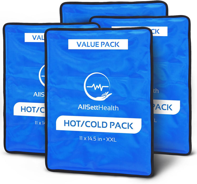 4 Pack XXL Reusable Hot & Cold Gel Ice Packs – 11 x 14.5 in