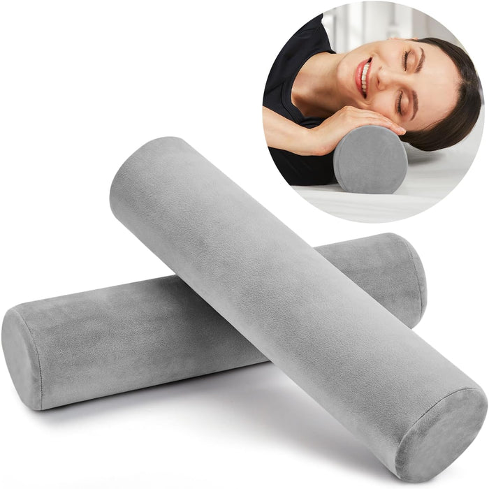 2 Pack Neck Roll Cervical Pillow – Memory Foam Bolster Pillow for Neck Pain Relief