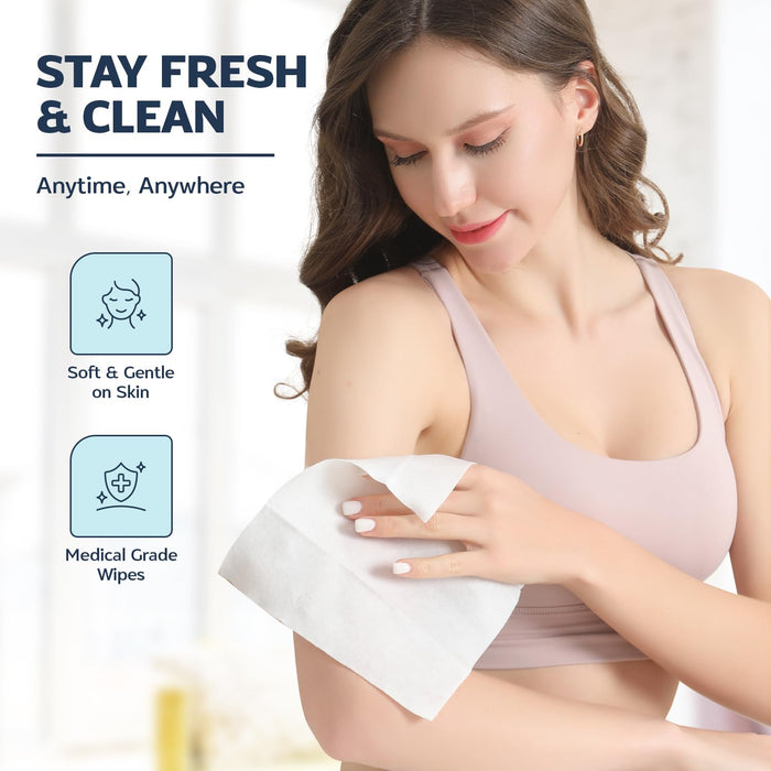 120 Shower Wipes for Adults – XL Body Wipes