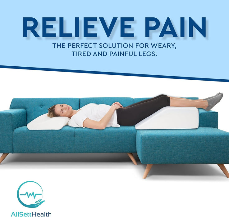 Leg Elevation Pillow – Memory Foam Wedge for Circulation & Pain Relief (White)