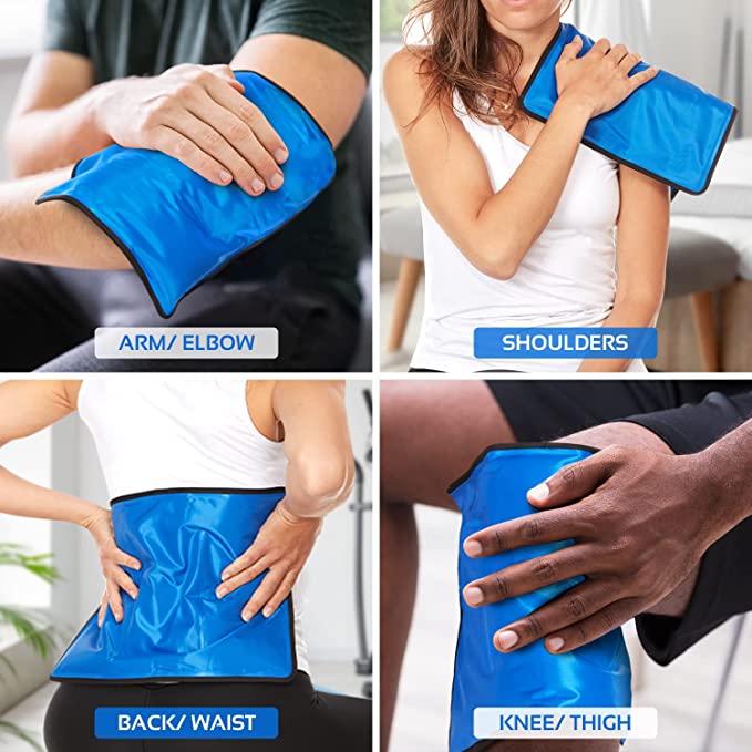 2 Pack XXL Reusable Hot & Cold Gel Ice Packs for Injuries – 11 x 14.5 in