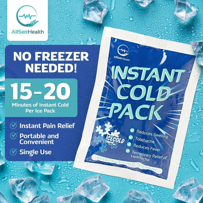25 Pack Instant Ice Cold Packs for Injuries – Disposable Cold Compress (6” x 4.5”)