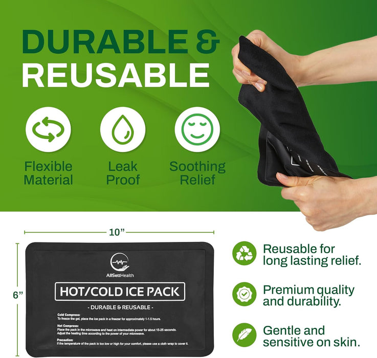 Soft Gel Ice Packs – 10” x 6” Hot & Cold Therapy