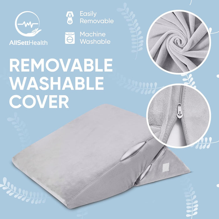 Adjustable Bed Wedge Pillow 9” & 12” – Memory Foam for Back & Leg Support