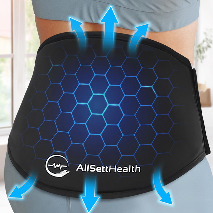 Back Pain Relief Wrap – Reusable Hot & Cold Gel Ice Pack Belt