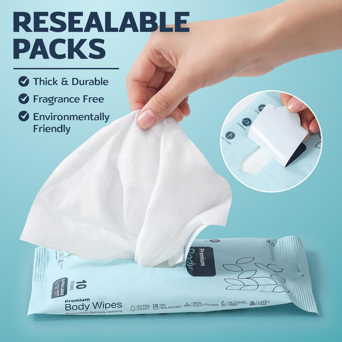 120 Shower Wipes for Adults – XL Body Wipes