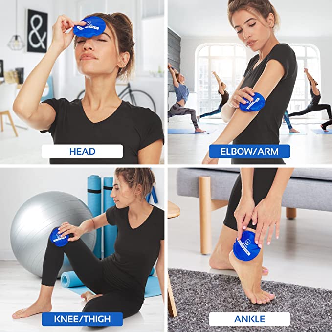 Reusable Round Hot & Cold Gel Ice Packs – 5 Pack (Blue)