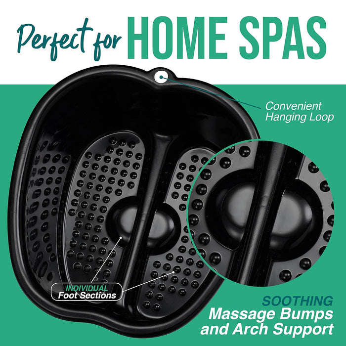 Foot Soaking Bath Basin – Extra Large Pedicure & Massage Tub (Black)