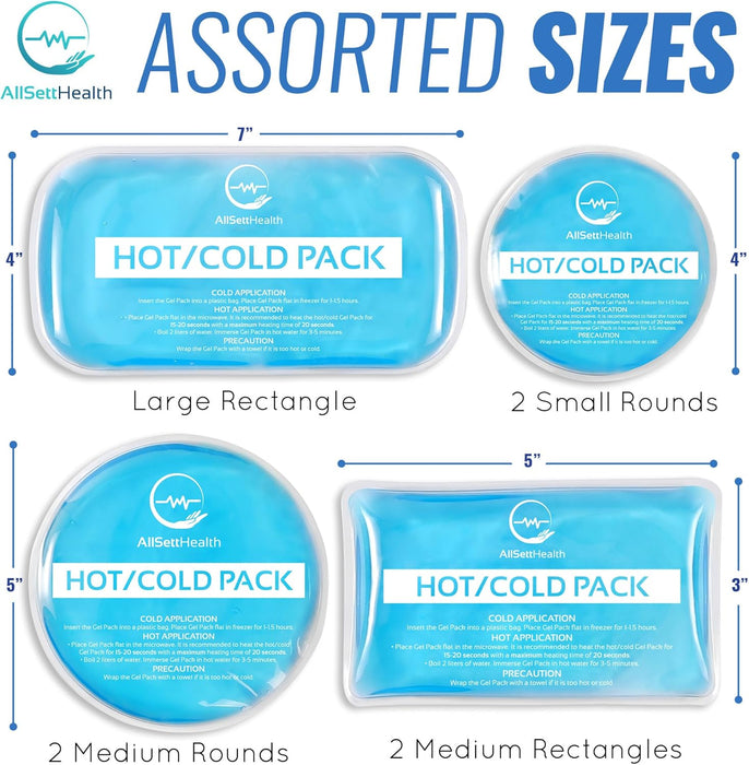 Reusable Hot & Cold Gel Ice Packs – 7 Pack Pain Relief (Blue)
