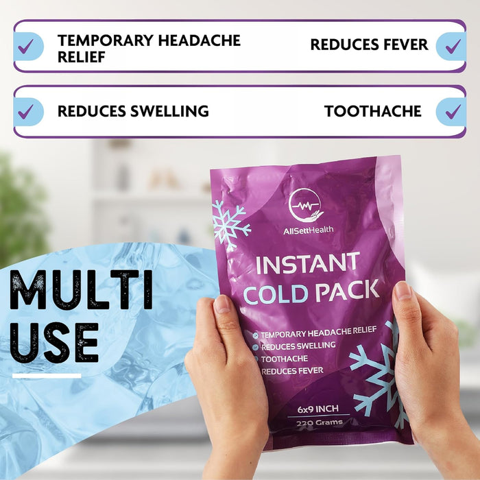 Instant Ice Cold Pack (24 Pack) – Disposable Cold Compress for Injuries & First Aid