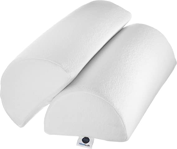 2 Pack Half Moon Bolster Pillow – Memory Foam Leg & Back Support