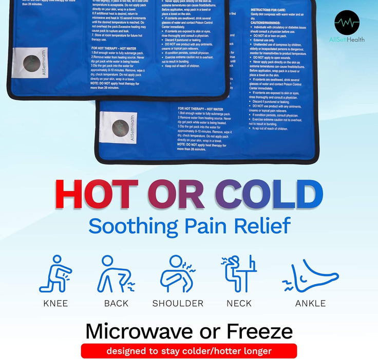 4 Pack XXL Reusable Hot & Cold Gel Ice Packs – 11 x 14.5 in