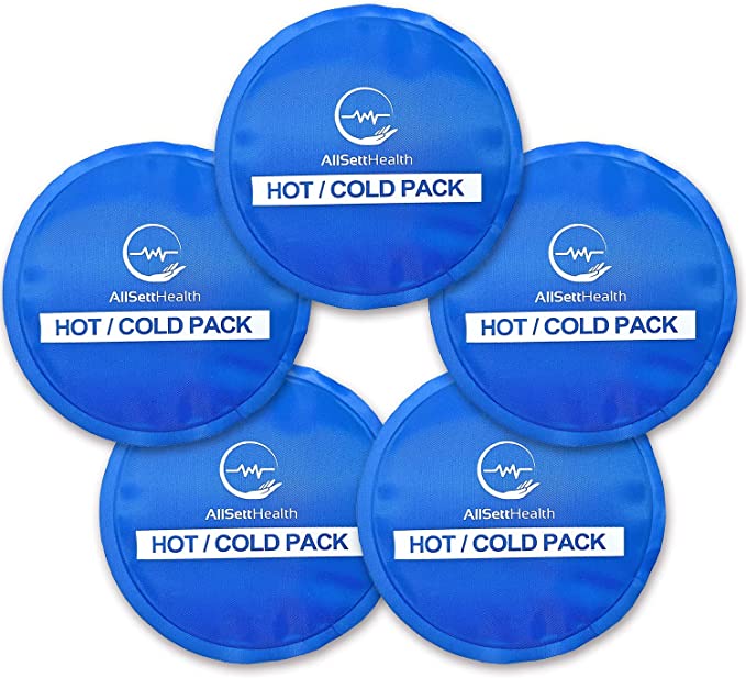 Reusable Round Hot & Cold Gel Ice Packs – 5 Pack (Blue)