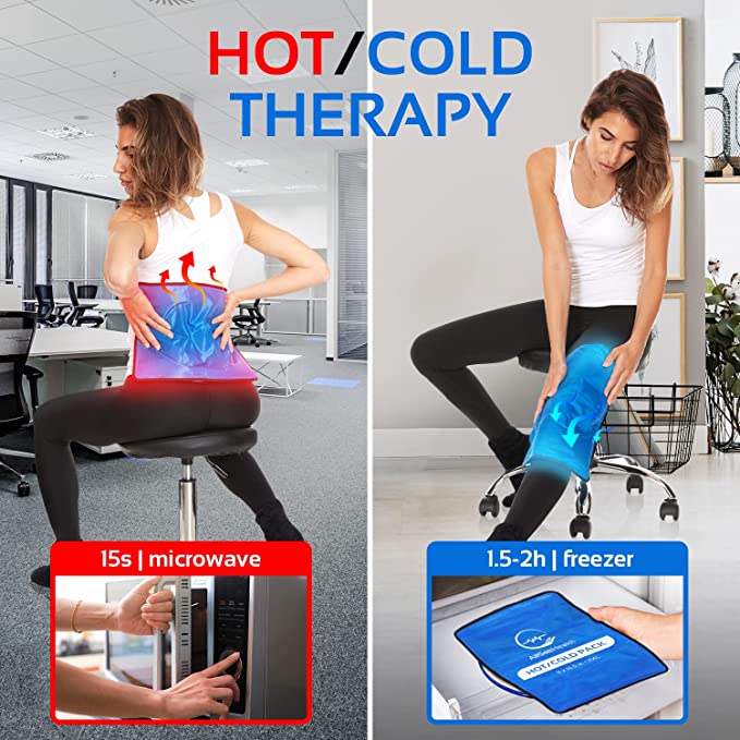 2 Pack XXL Reusable Hot & Cold Gel Ice Packs for Injuries – 11 x 14.5 in
