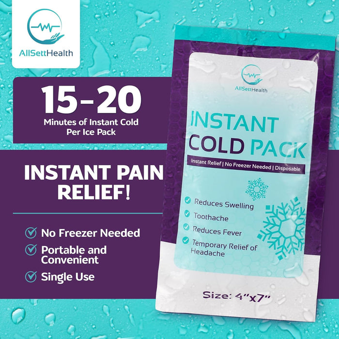 Instant Cold Packs for Injuries – Disposable Ice Compress (25 Pack)