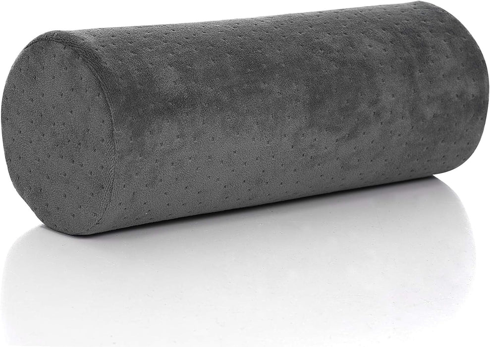 Round Cervical Roll Pillow – Bamboo Cover, Neck & Spine Support (Grey)