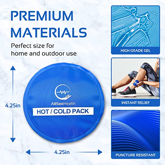 Reusable Round Hot & Cold Gel Ice Packs – 5 Pack (Blue)