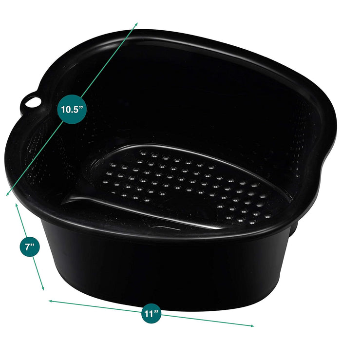 Foot Soaking Bath Basin – Extra Large Pedicure & Massage Tub (Black)