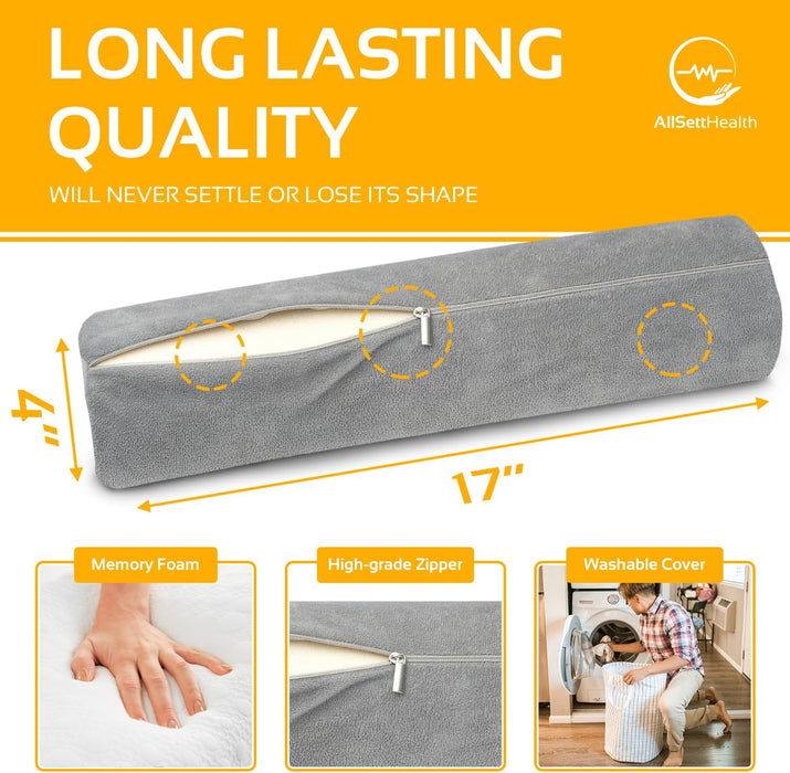 2 Pack Neck Roll Cervical Pillow – Memory Foam Bolster Pillow for Neck Pain Relief