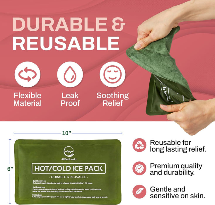 Soft Gel Ice Packs – 10” x 6” Hot & Cold Therapy