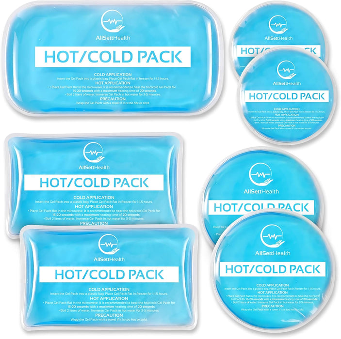 Reusable Hot & Cold Gel Ice Packs – 7 Pack Pain Relief (Blue)