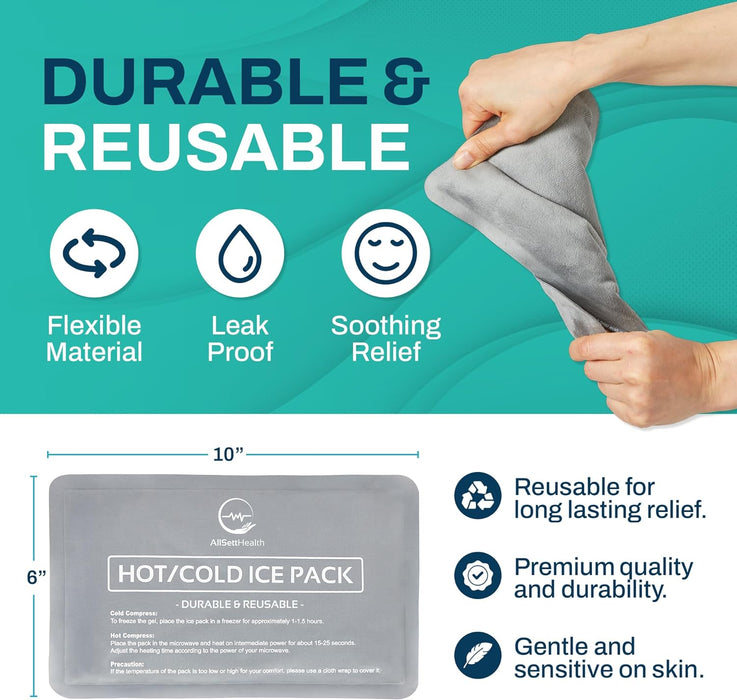 Soft Gel Ice Packs – 10” x 6” Hot & Cold Therapy