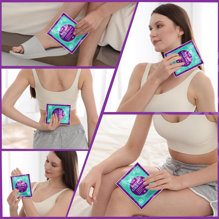 Instant Ice Cold Packs – 50 Pack Portable Cold Therapy (6” x 5”)
