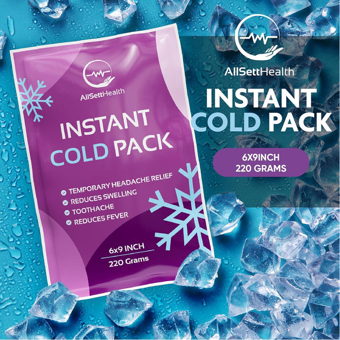 Instant Ice Cold Pack (12 Pack) – Disposable Cold Compress for Injuries & First Aid
