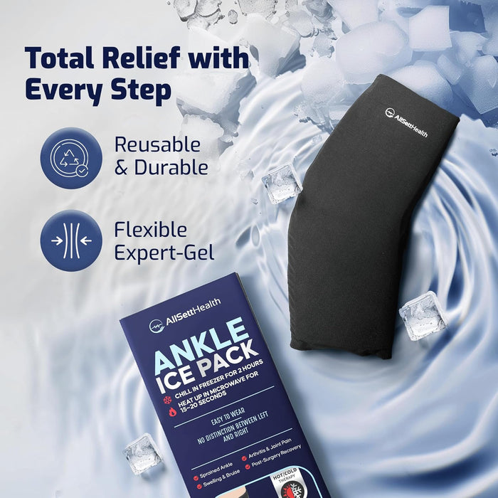 Ankle Ice Pack Wrap for Swelling – Hot & Cold Therapy (L/XL)