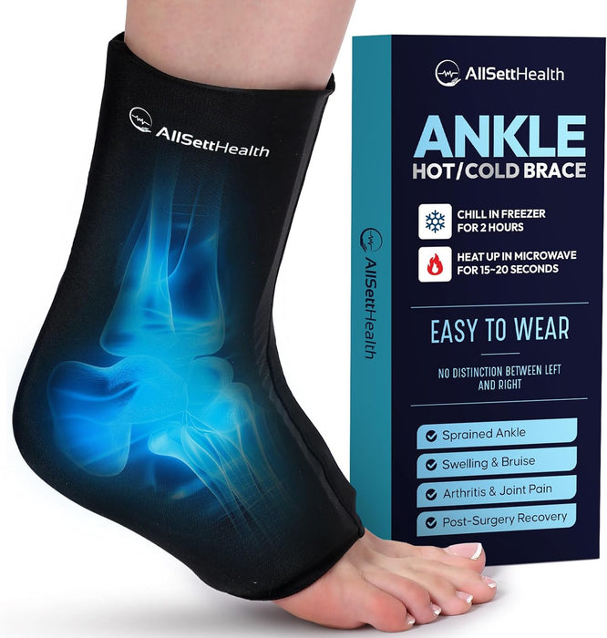 Ankle Ice Pack Wrap for Swelling – Hot & Cold Therapy (L/XL)