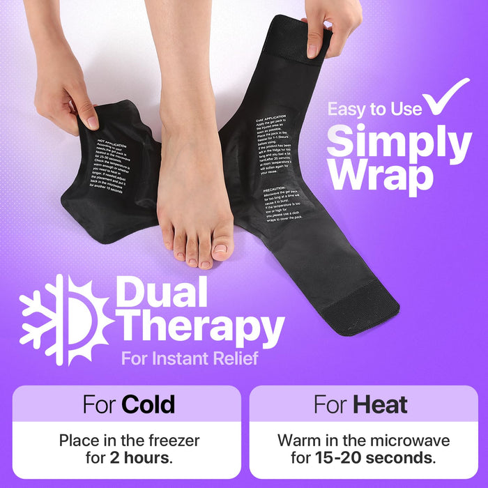 Hot & Cold Ankle Ice Wrap – Reusable Foot Therapy (2 Pack)