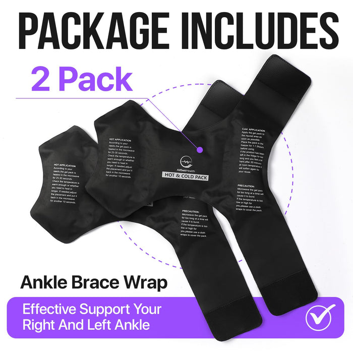 Hot & Cold Ankle Ice Wrap – Reusable Foot Therapy (2 Pack)